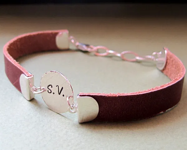 2 Initials Engraved Bracelet Gift for Him and Her