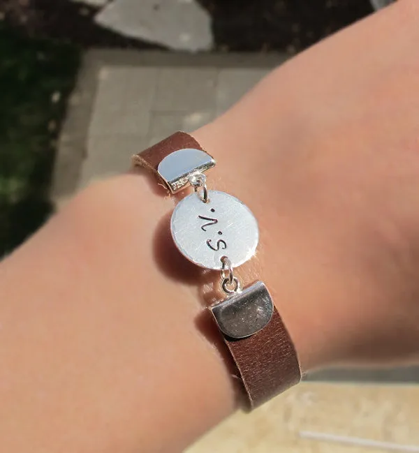 2 Initials Engraved Bracelet Gift for Him and Her