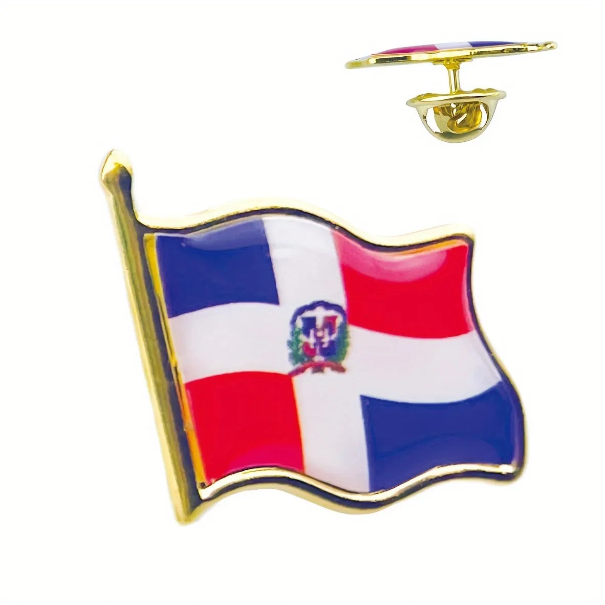 20 Vintage Alloy Dominican Republic Flag Lapel Pins Patriotic Brooches