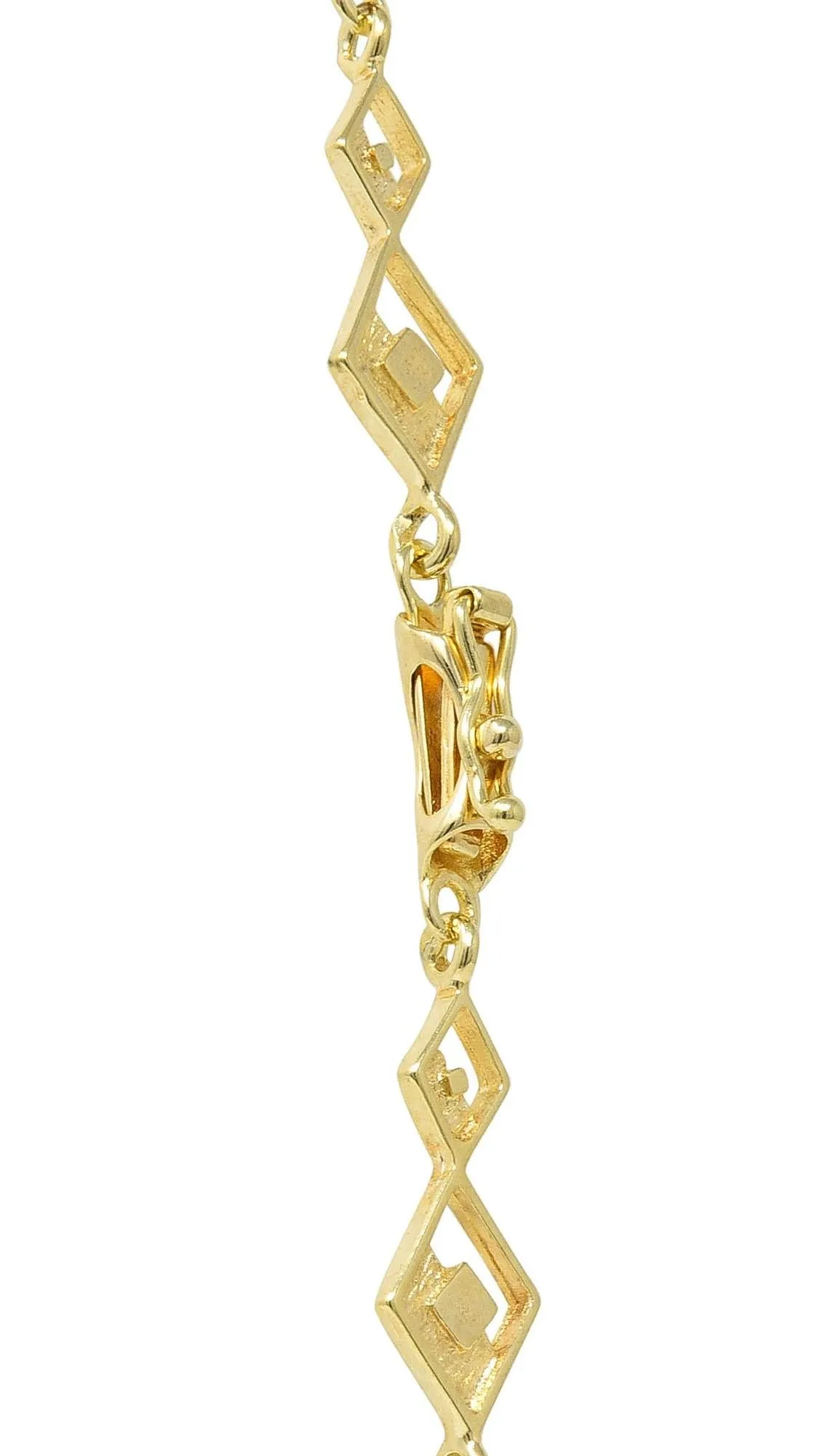 2000's Multi-Gem Citrine Peridot Amethyst 14 Karat Yellow Gold Geometric Station Necklace