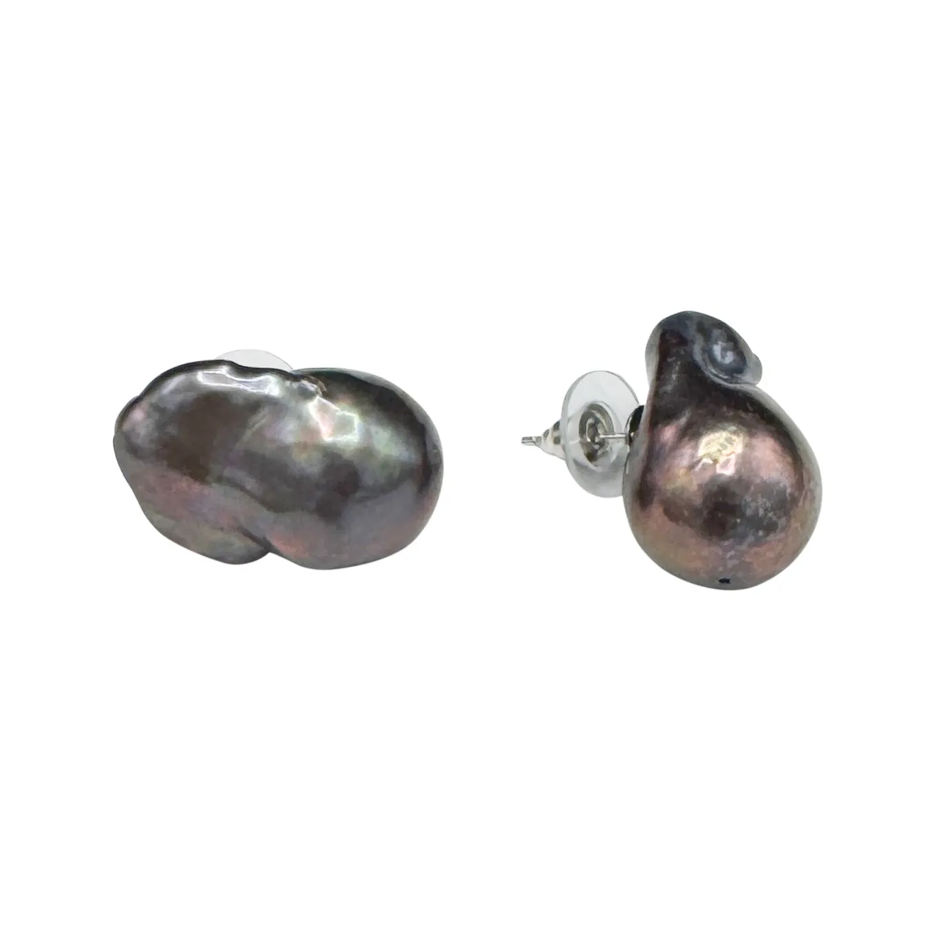 301-10-POST | BLACK WILD PEARL POST EARRING