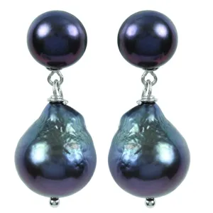 311-10-S | THE KATE EARRINGS (BLACK ON SILVER)