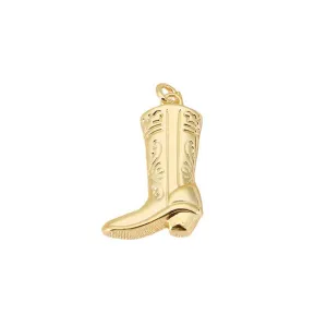 3D Cowboy Boot Charm For Charm Necklace : Large
