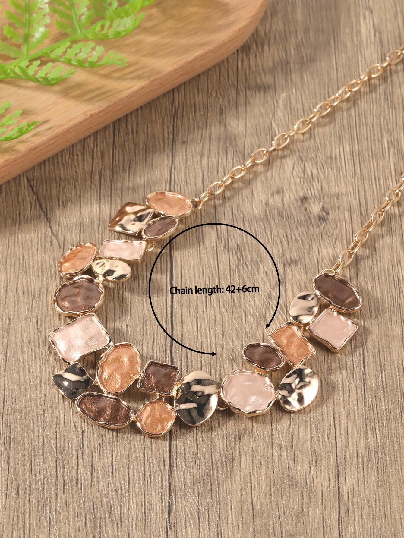 3pcs Square & Irregular Round Decor Jewelry Set