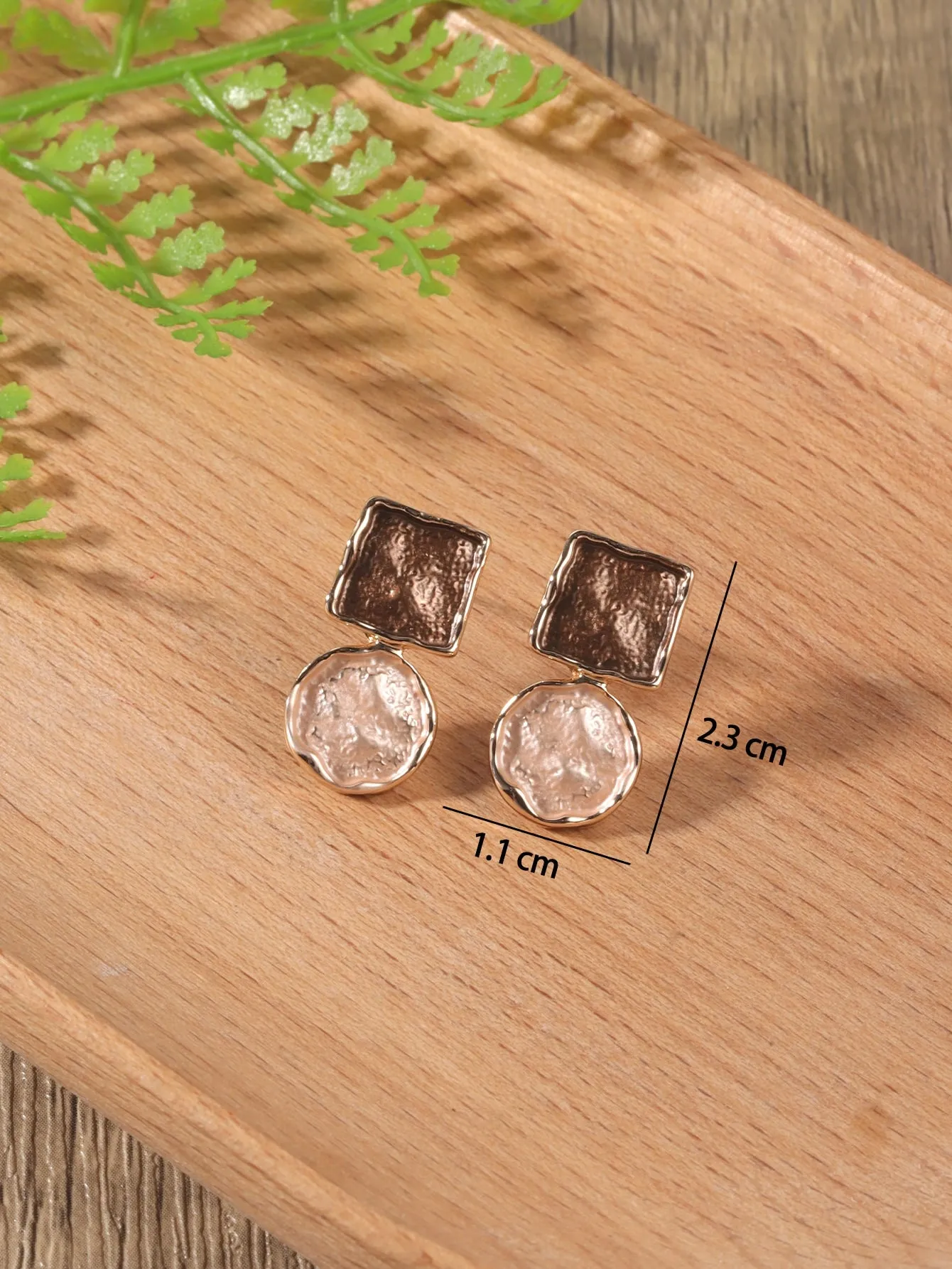 3pcs Square & Irregular Round Decor Jewelry Set