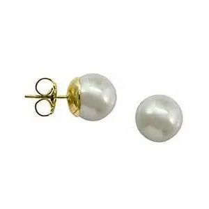 5mm AA Freshwater Pearl and 14kt Gold Stud Earrings