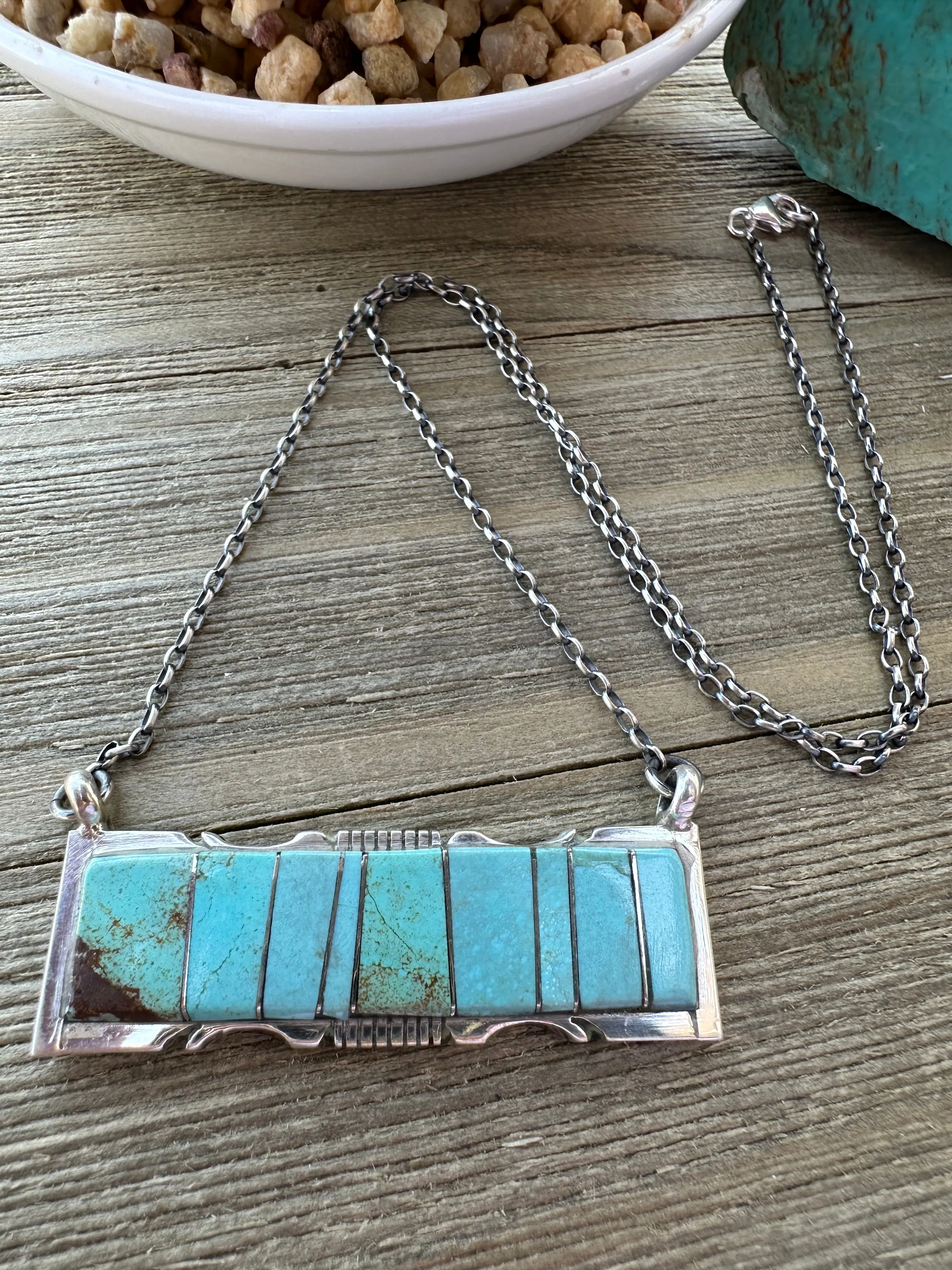 #8 Turquoise Bar Necklace