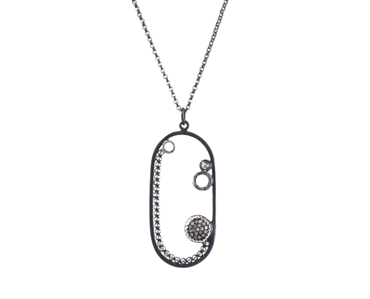 8mm Pave Oval Pendant
