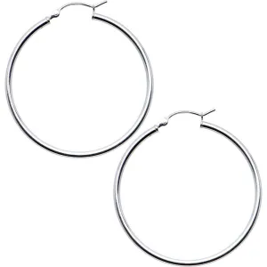 925 Sterling Silver 1 1/2 Inch Hoop Earrings