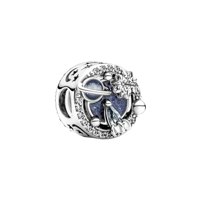 925 Sterling Silver Pendant Romantic Pink Love Purple Birthstone Fit Original Pandora Bracelet for Women