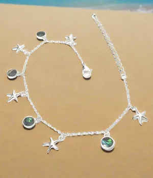 Abalone Charms Starfish Anklet Ankle Bracelet