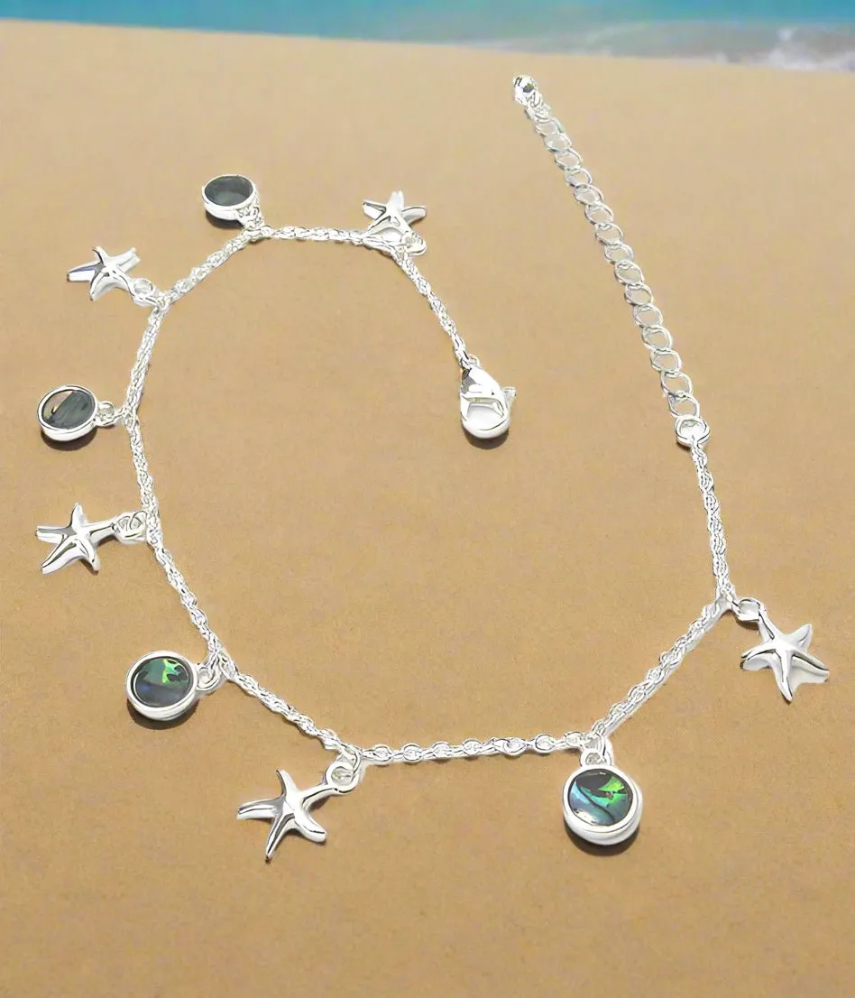 Abalone Charms Starfish Anklet Ankle Bracelet
