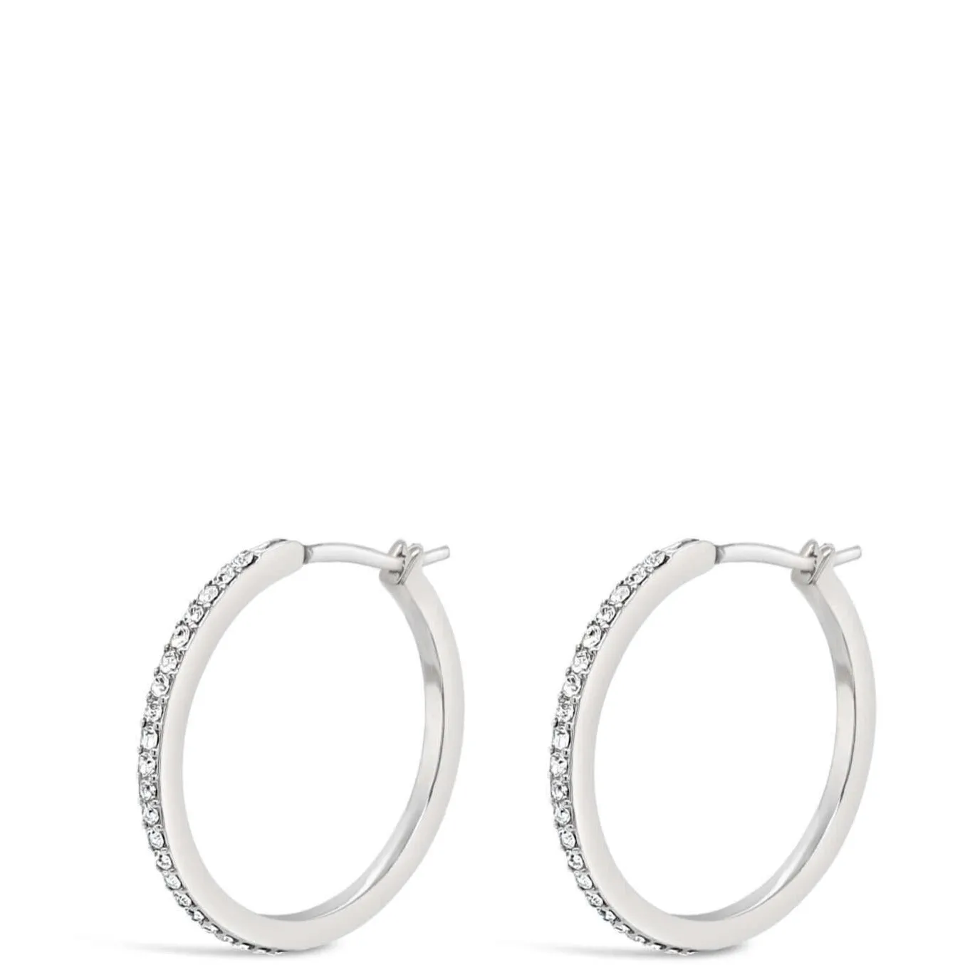 Absolute Silver Crystal Large Hoop Earrings