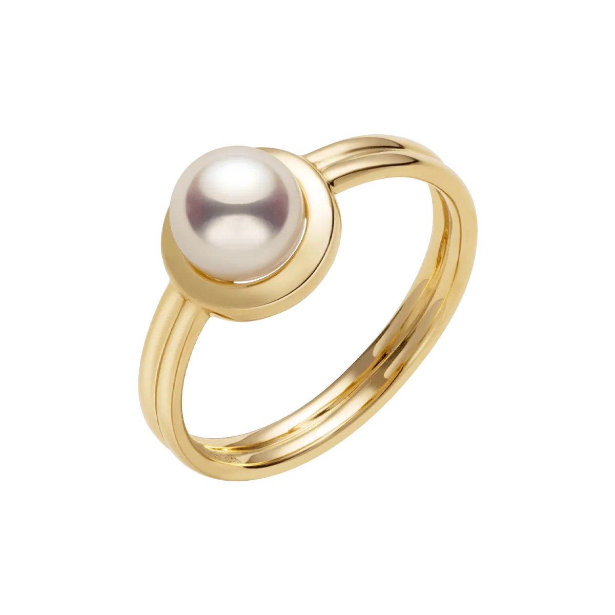 Akoya Pearl 18K Gold Pendulum Ring
