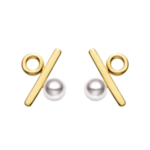 Akoya Saltwater Pearl Earrings 18k Gold Percentage Earrings