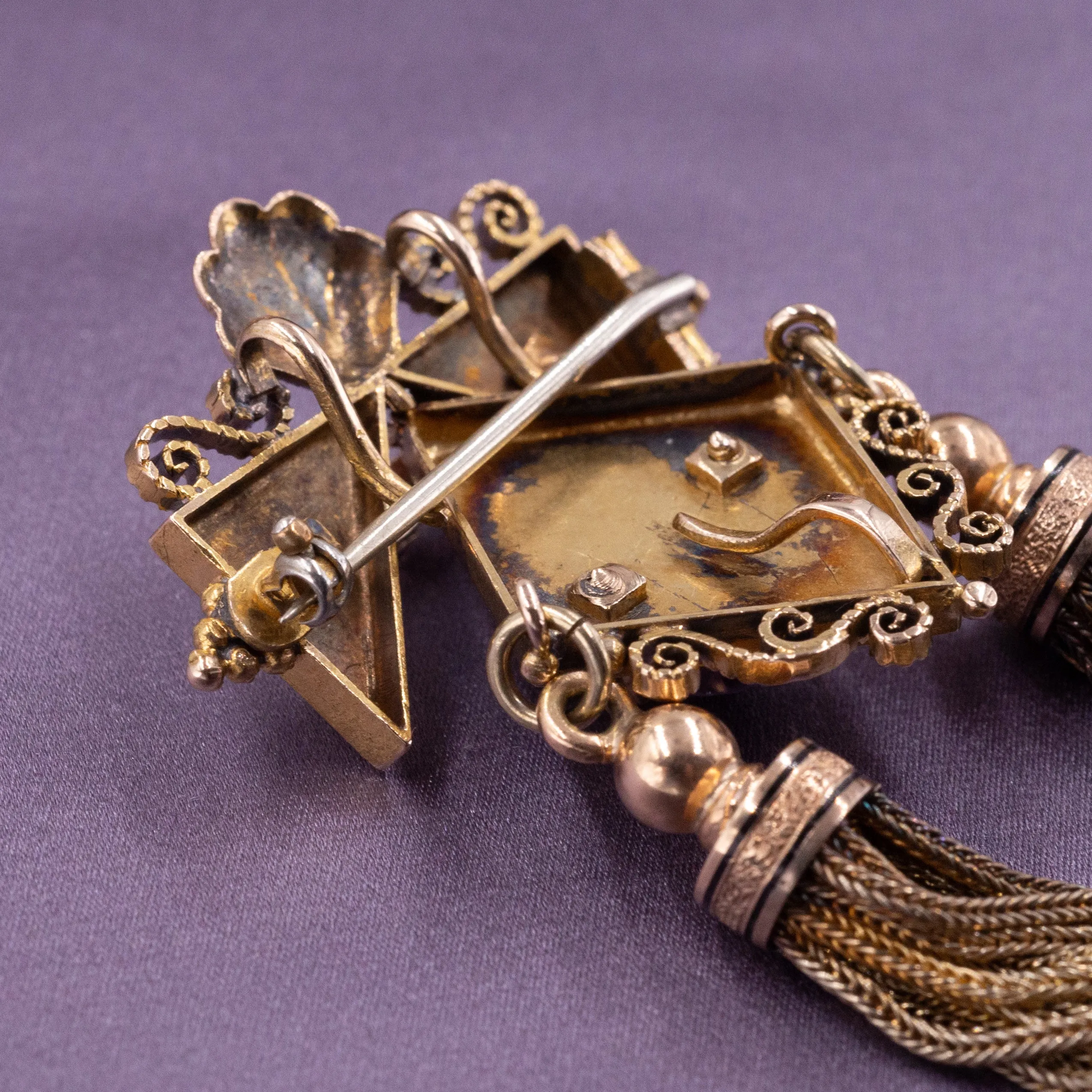 Amethyst Detachable Brooch Necklace c1870