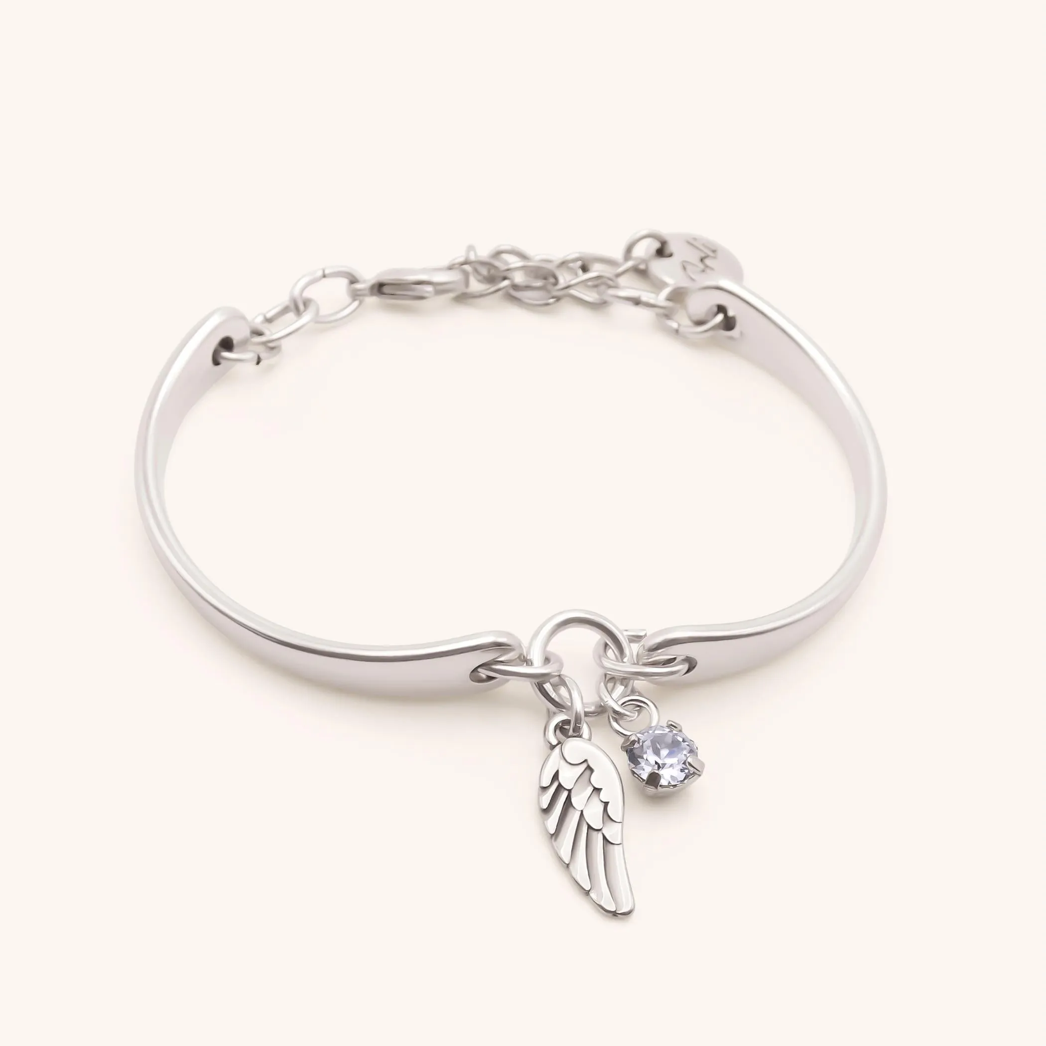 Angel wing & Birthstone Brangle