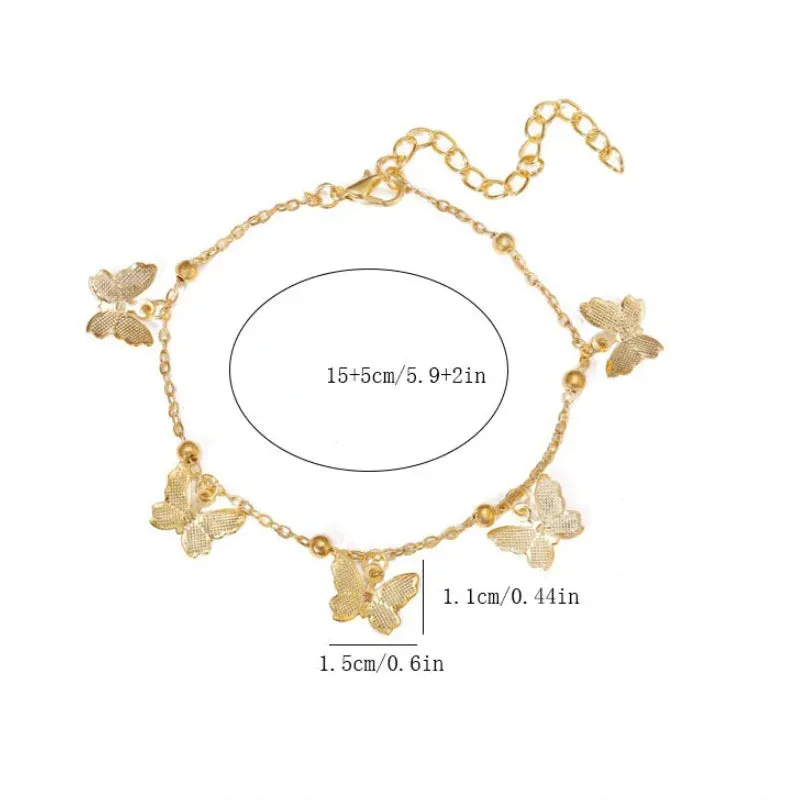 Anklets Butterfly Accessories for Women Summer Beach Ankle Foot Chain Jewelry