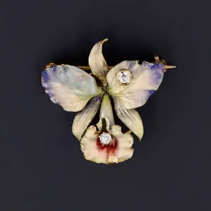 Antique Iris Brooch | 14k Gold Iris Brooch