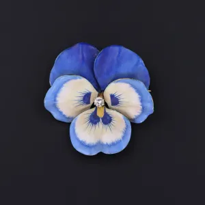 Antique Pansy Brooch | 14k Gold Pansy Brooch