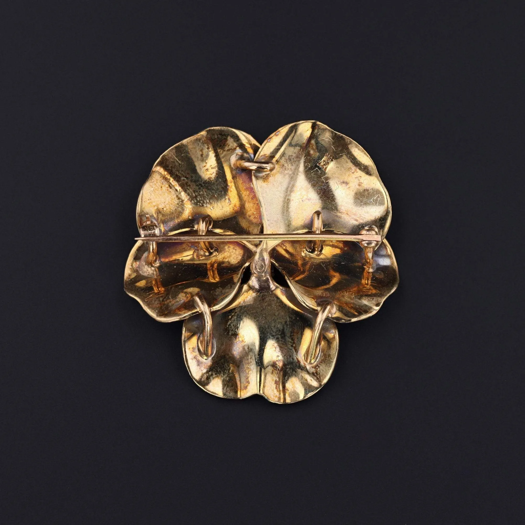 Antique Pansy Brooch | 14k Gold Pansy Brooch