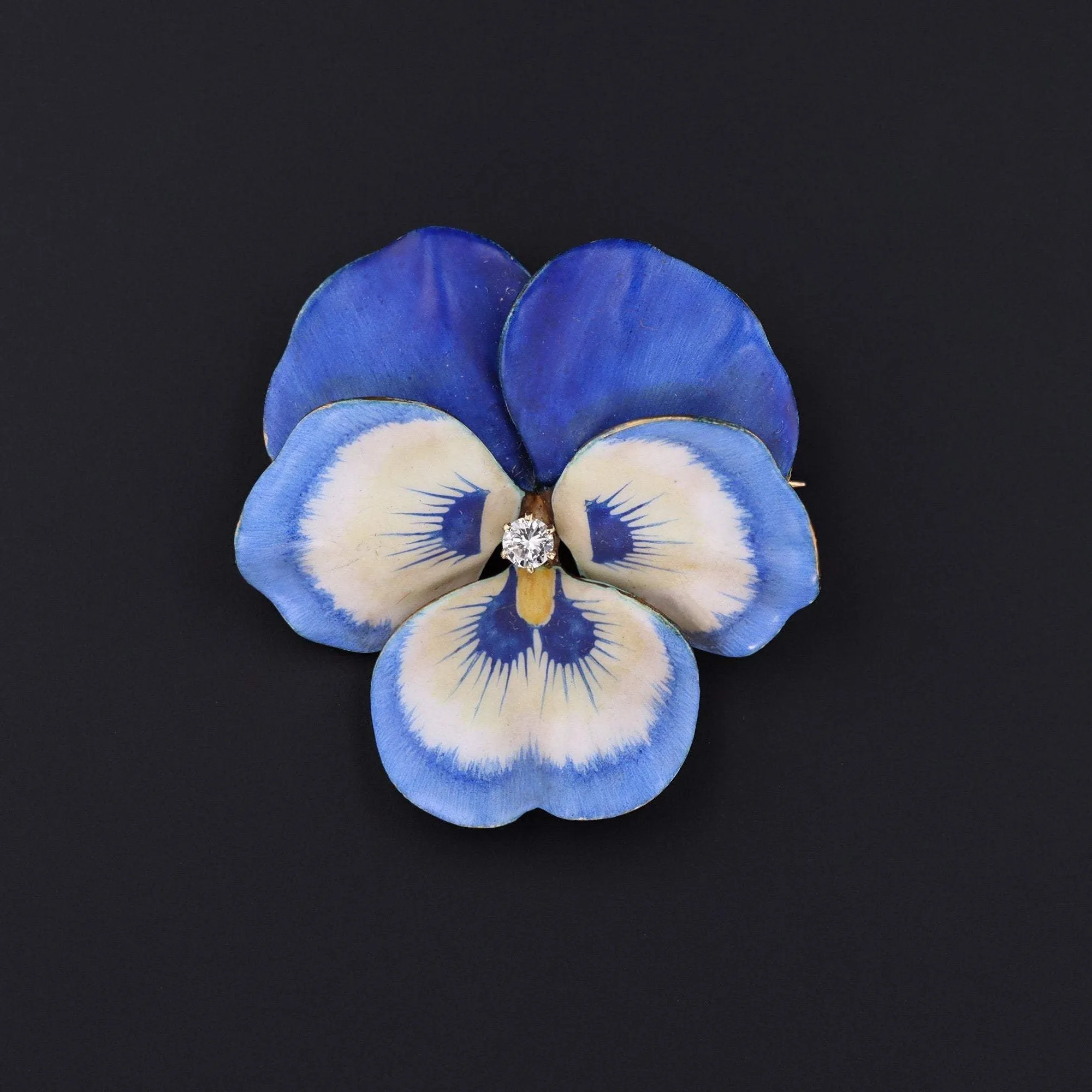 Antique Pansy Brooch | 14k Gold Pansy Brooch