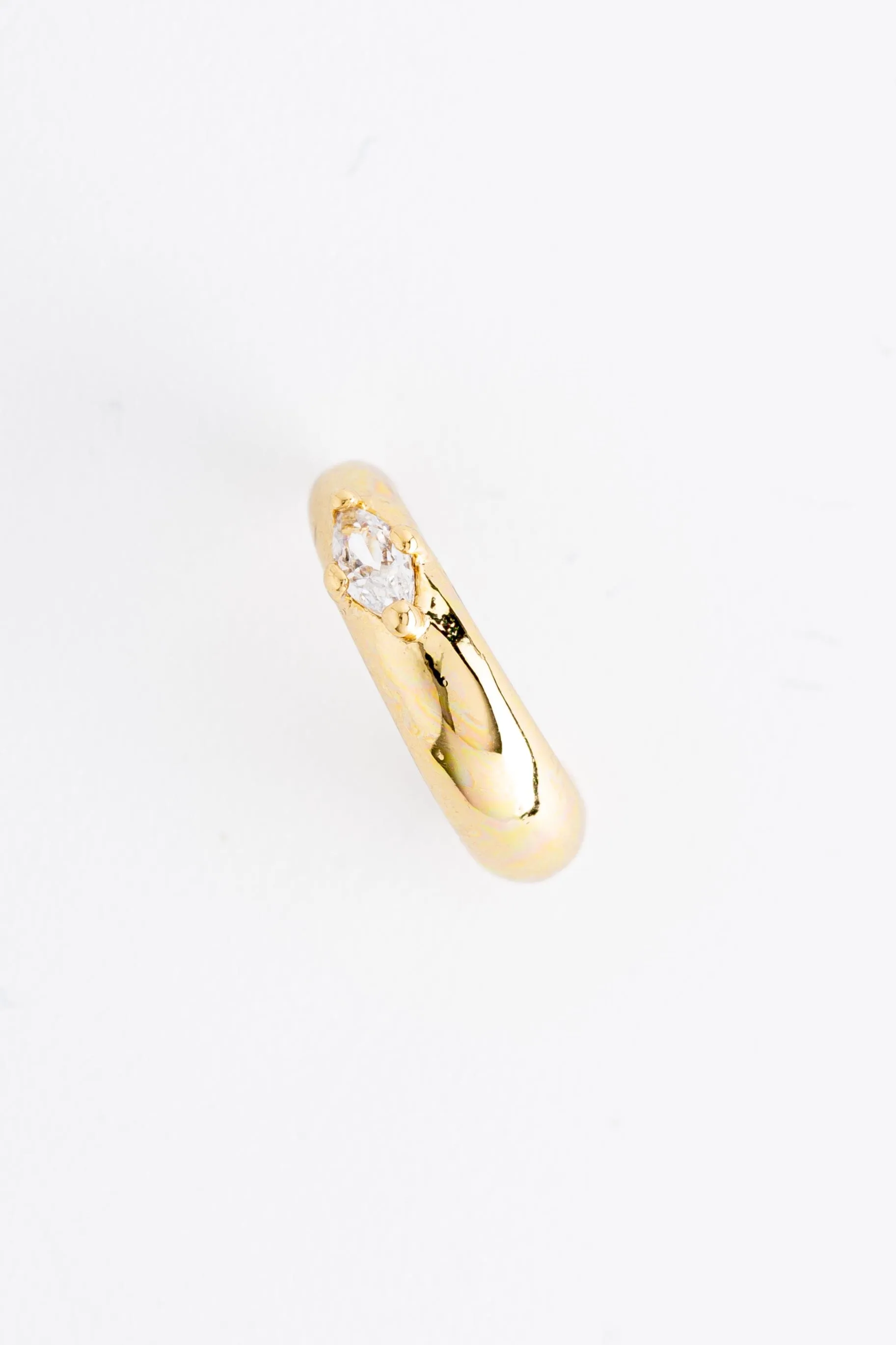 April Clear Crystal J-Hoop Earrings