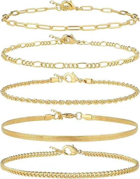 Assorted 14K Gold/ Sterling Silver  Plated Anklets