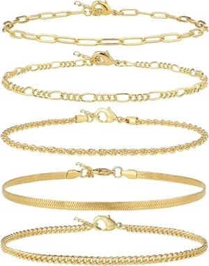 Assorted 14K Gold/ Sterling Silver  Plated Anklets