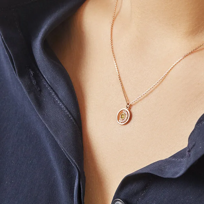 [August Birthstone] Petite D.D Gold Necklace JDRNRWS128D