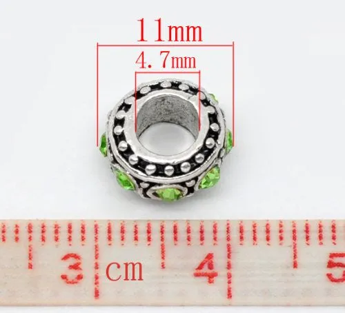 August Birthstone Spacer Bead Charm for european snake chain charm Bracelet