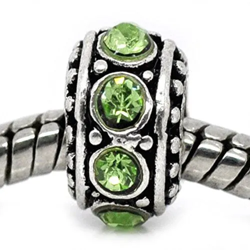 August Birthstone Spacer Bead Charm for european snake chain charm Bracelet