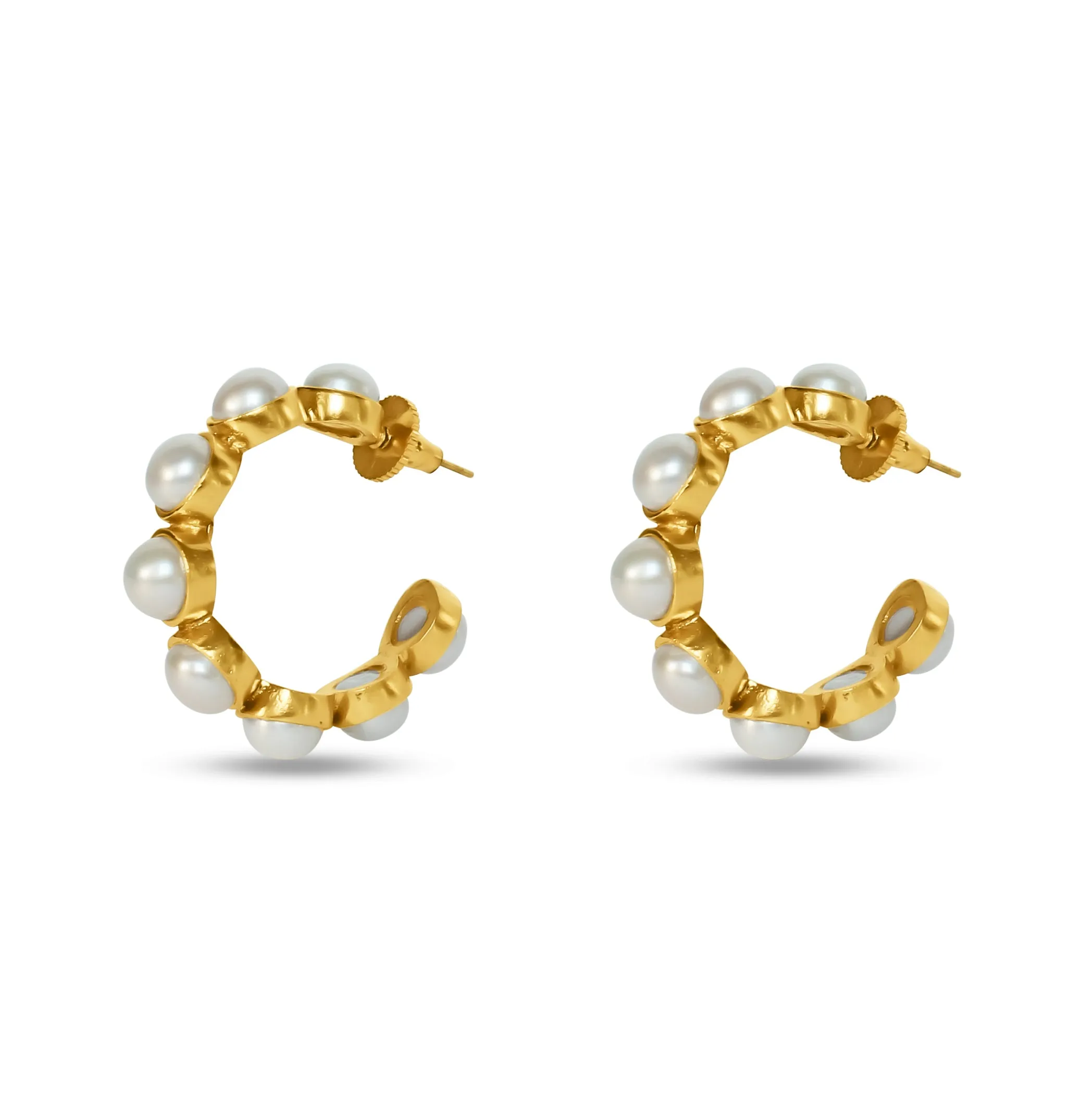 Aurélie Freshwater Pearl Hoop Earrings