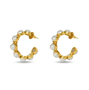 Aurélie Freshwater Pearl Hoop Earrings