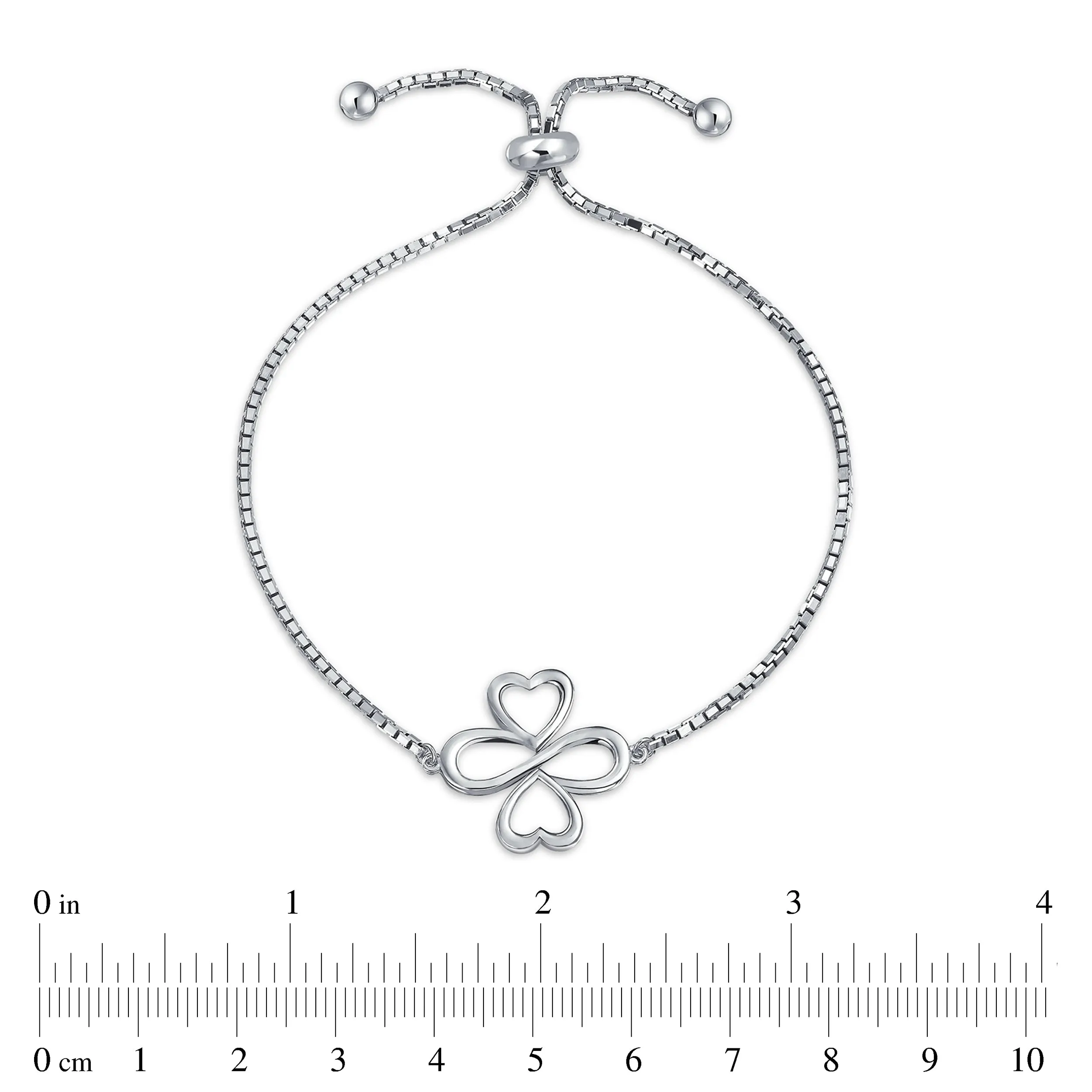 Ayllu Heart Infinity Clover Love Luck Unity Bolo Bracelet Sterling