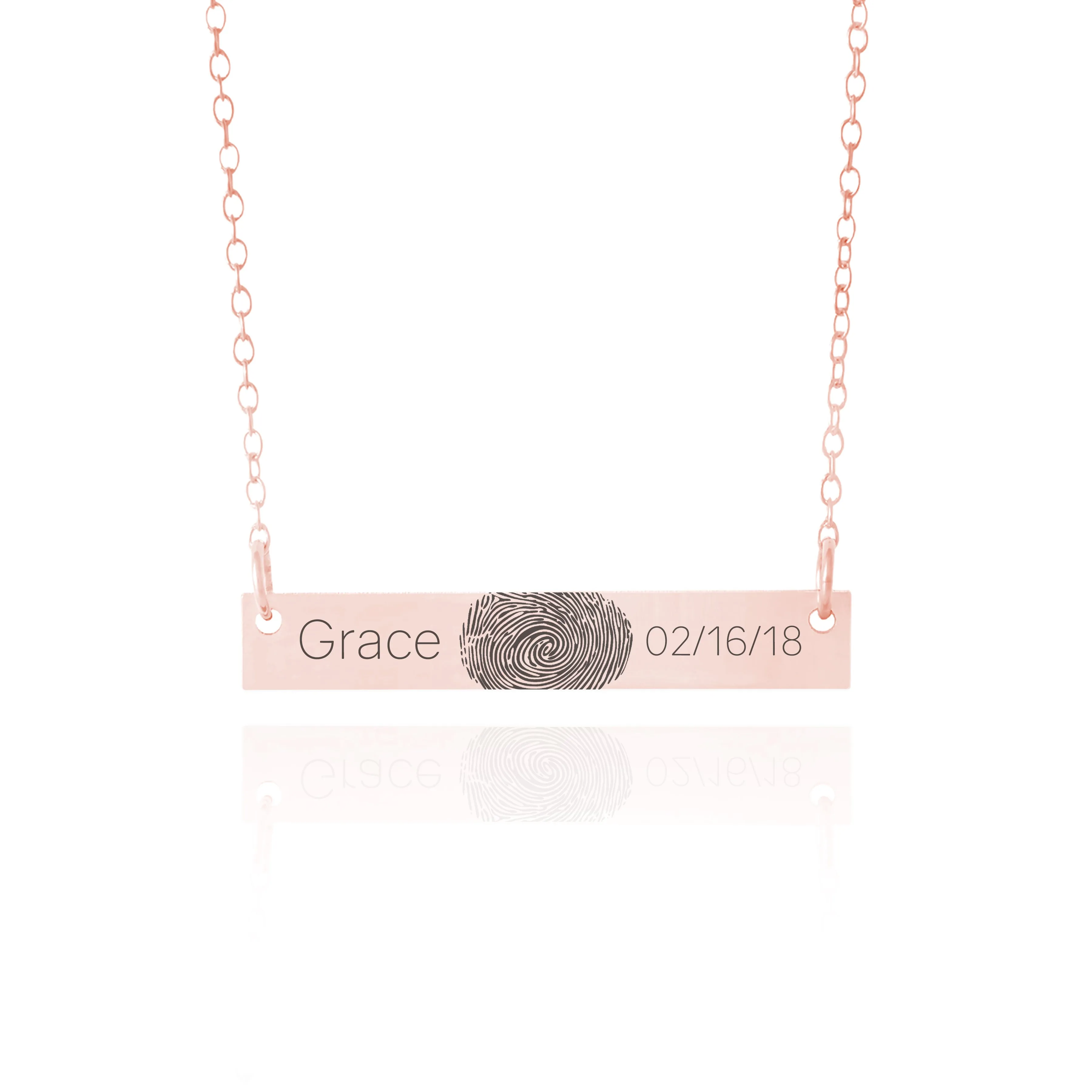 Baby Fingerprint Necklace With Birthdate