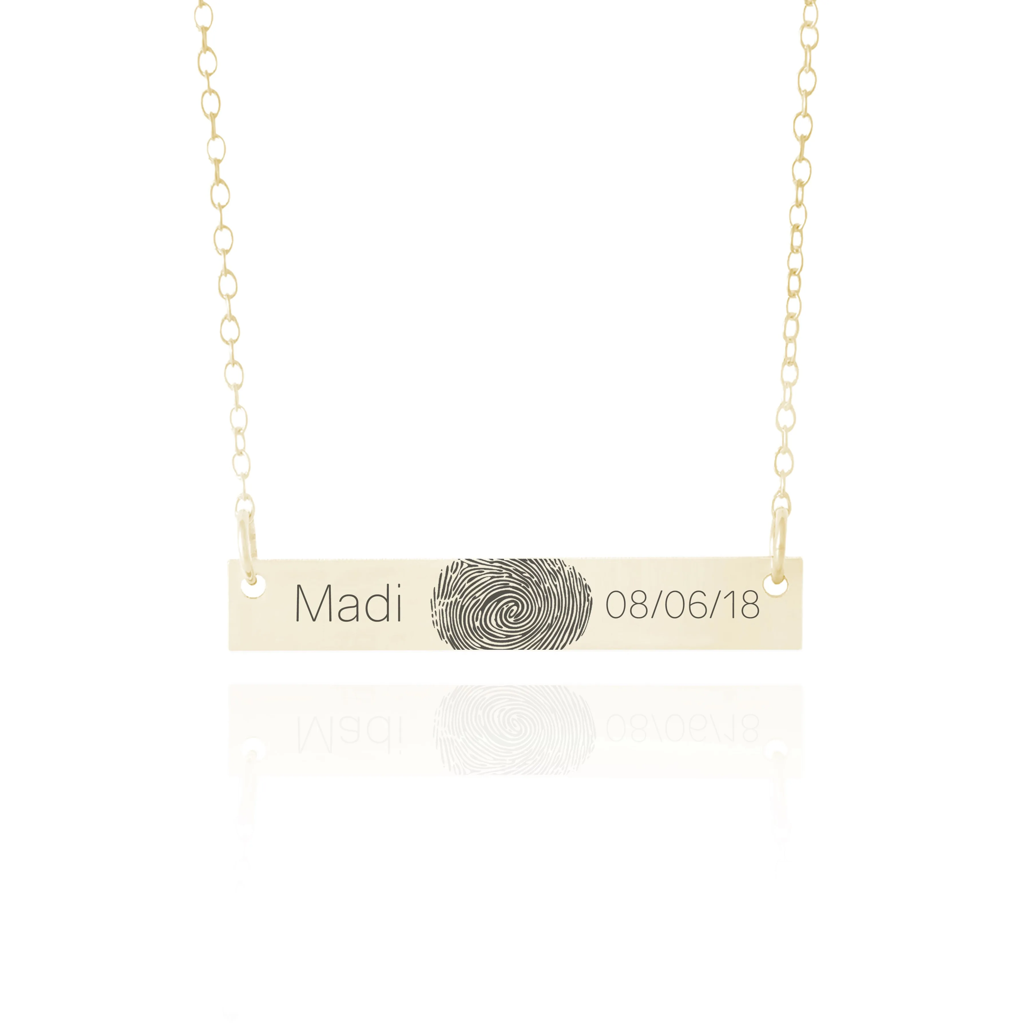 Baby Fingerprint Necklace With Birthdate