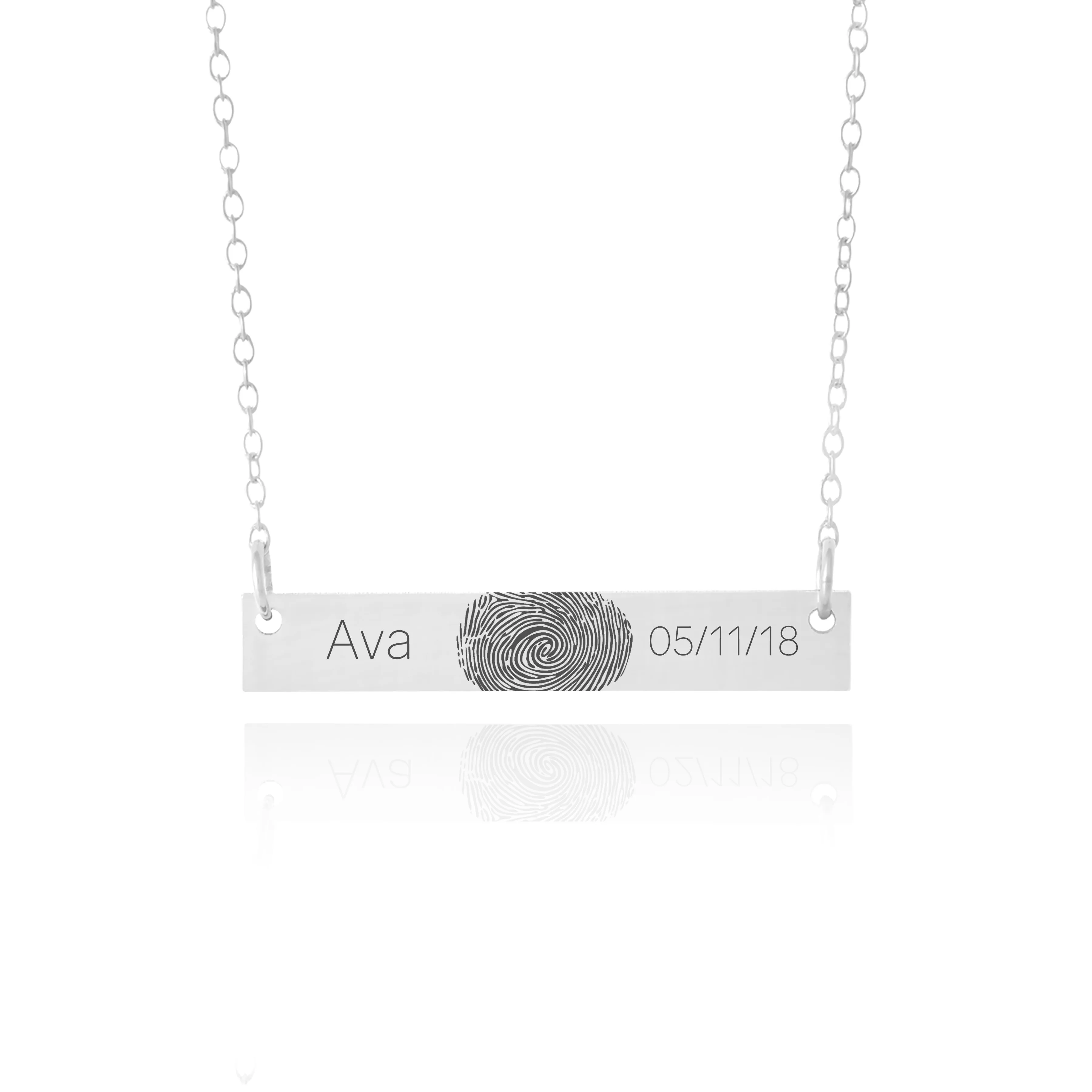 Baby Fingerprint Necklace With Birthdate