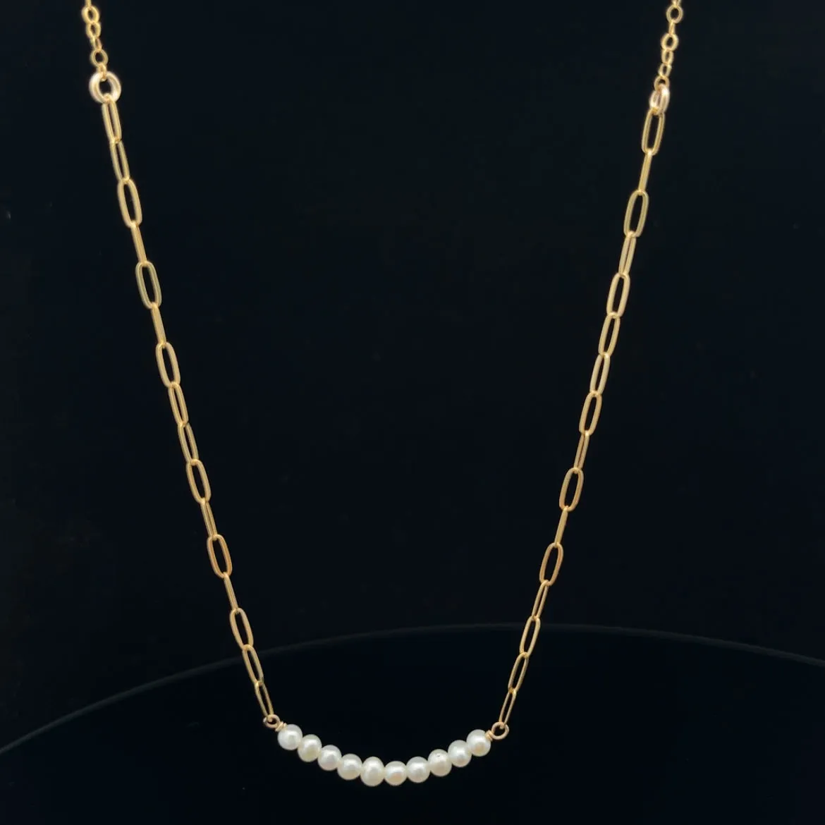 baby pearl bar duo-chain necklace