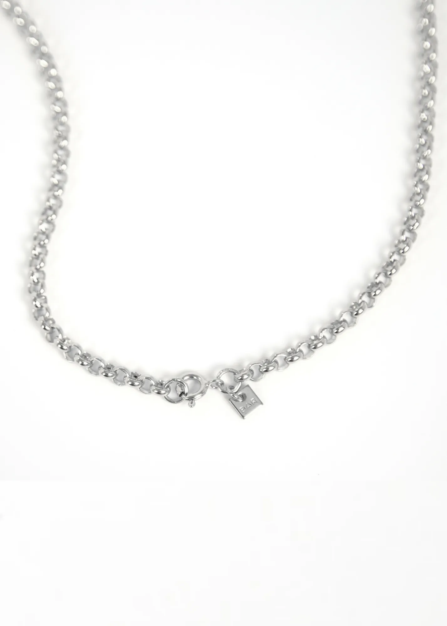 BAR Jewellery Chunky Belcher Necklace | Silver Plated
