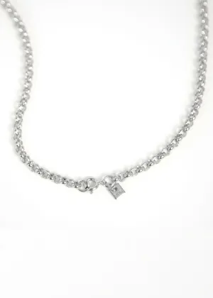 BAR Jewellery Chunky Belcher Necklace | Silver Plated