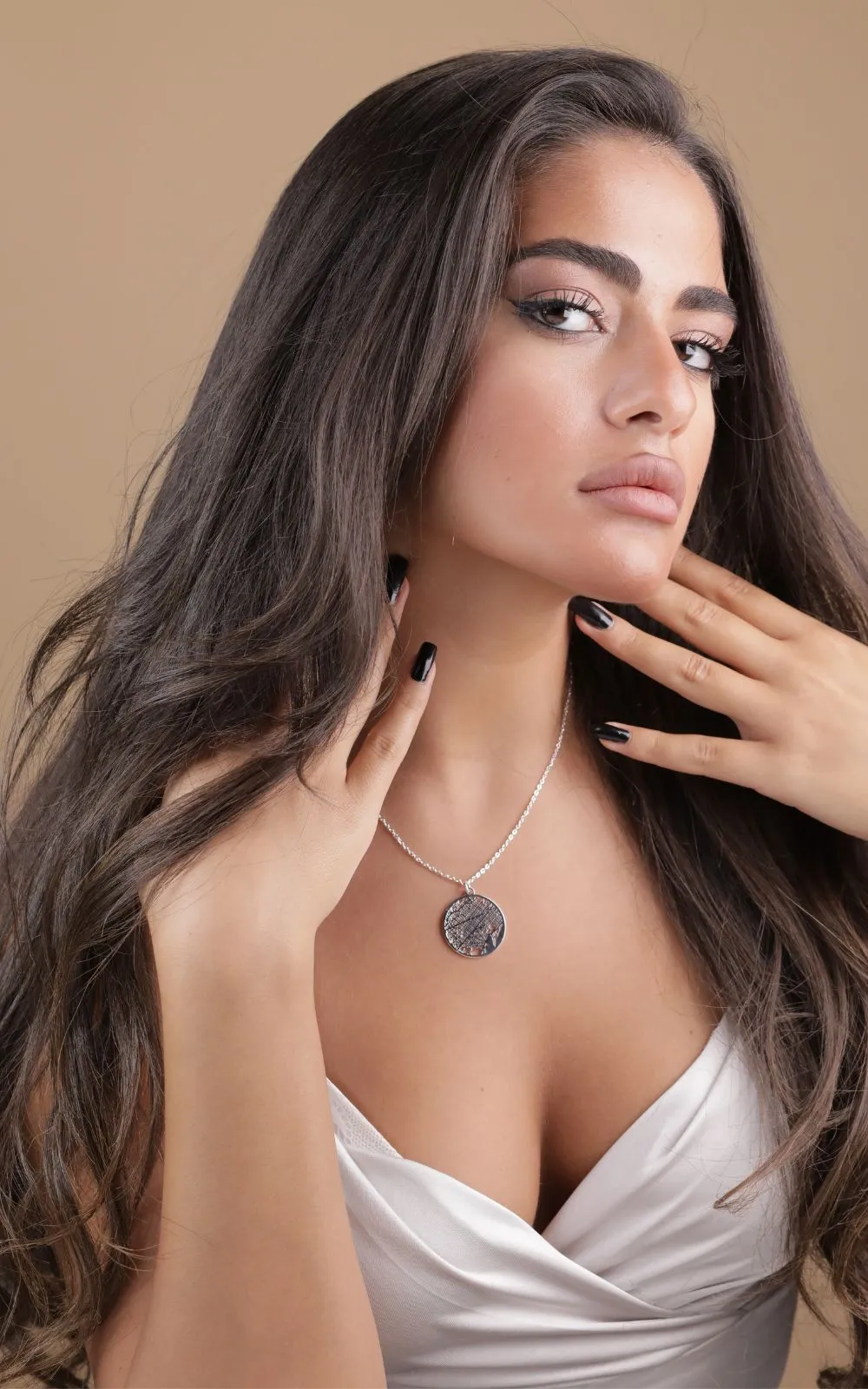 Barcelona Silver - City Map Necklace