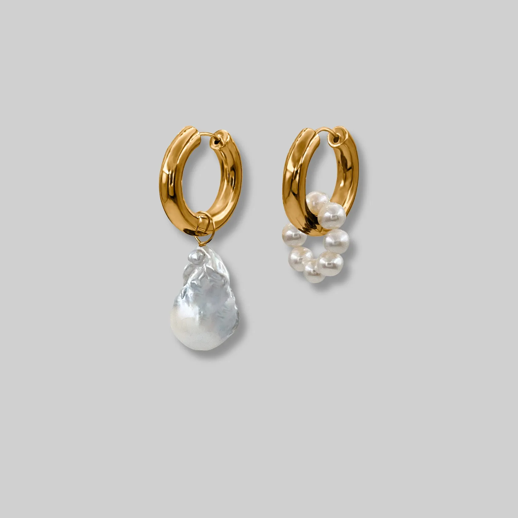 Baroque Pearl Ring Earrings