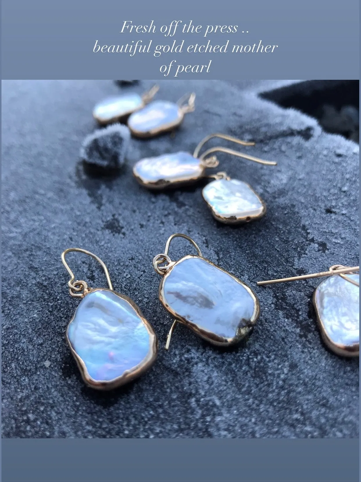 Baroque Squared Pearl Hook Earrings