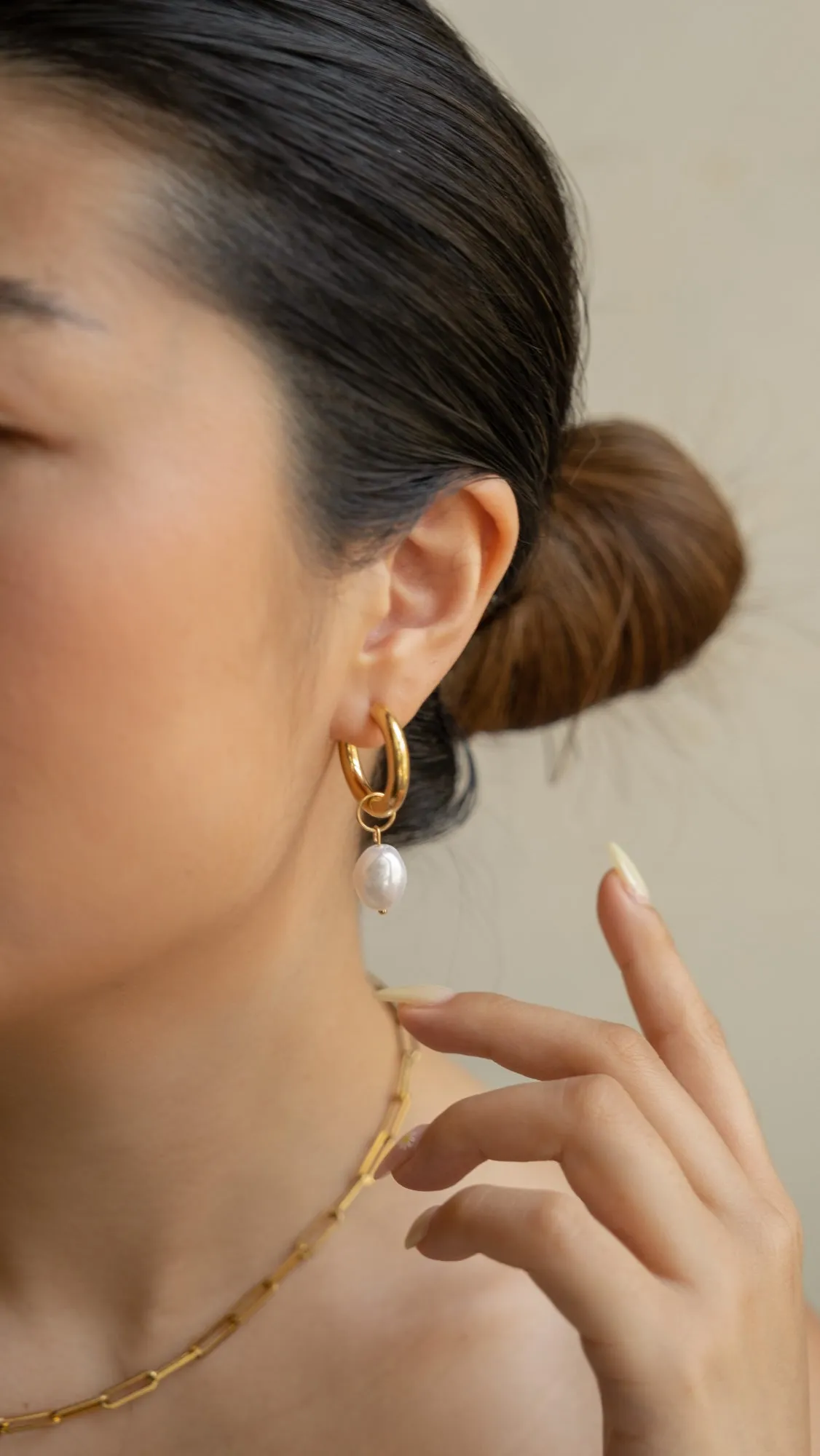 Barque Pearl & Hoop Earrings