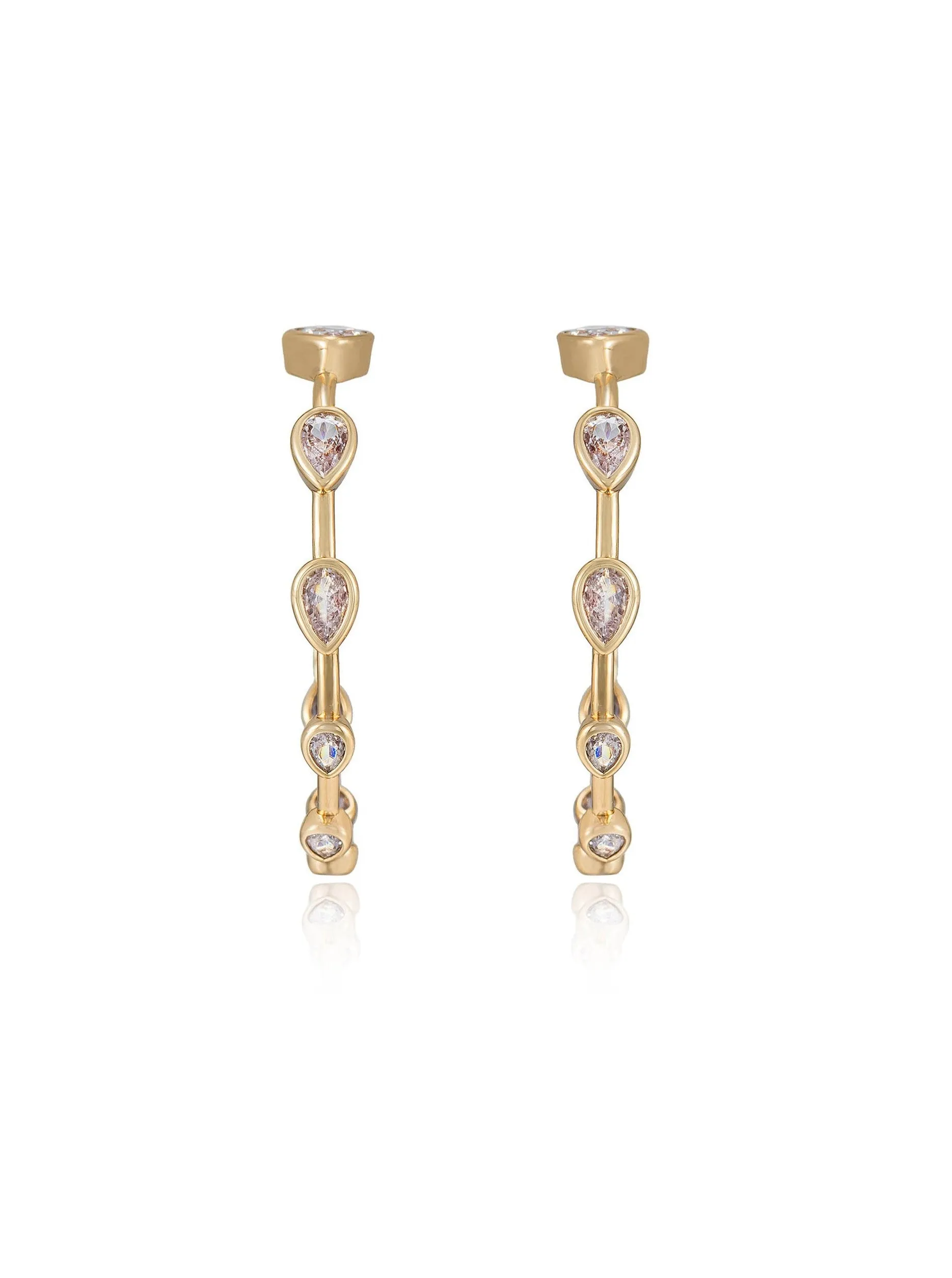 Beauty Bezel Crystal Hoop Earrings