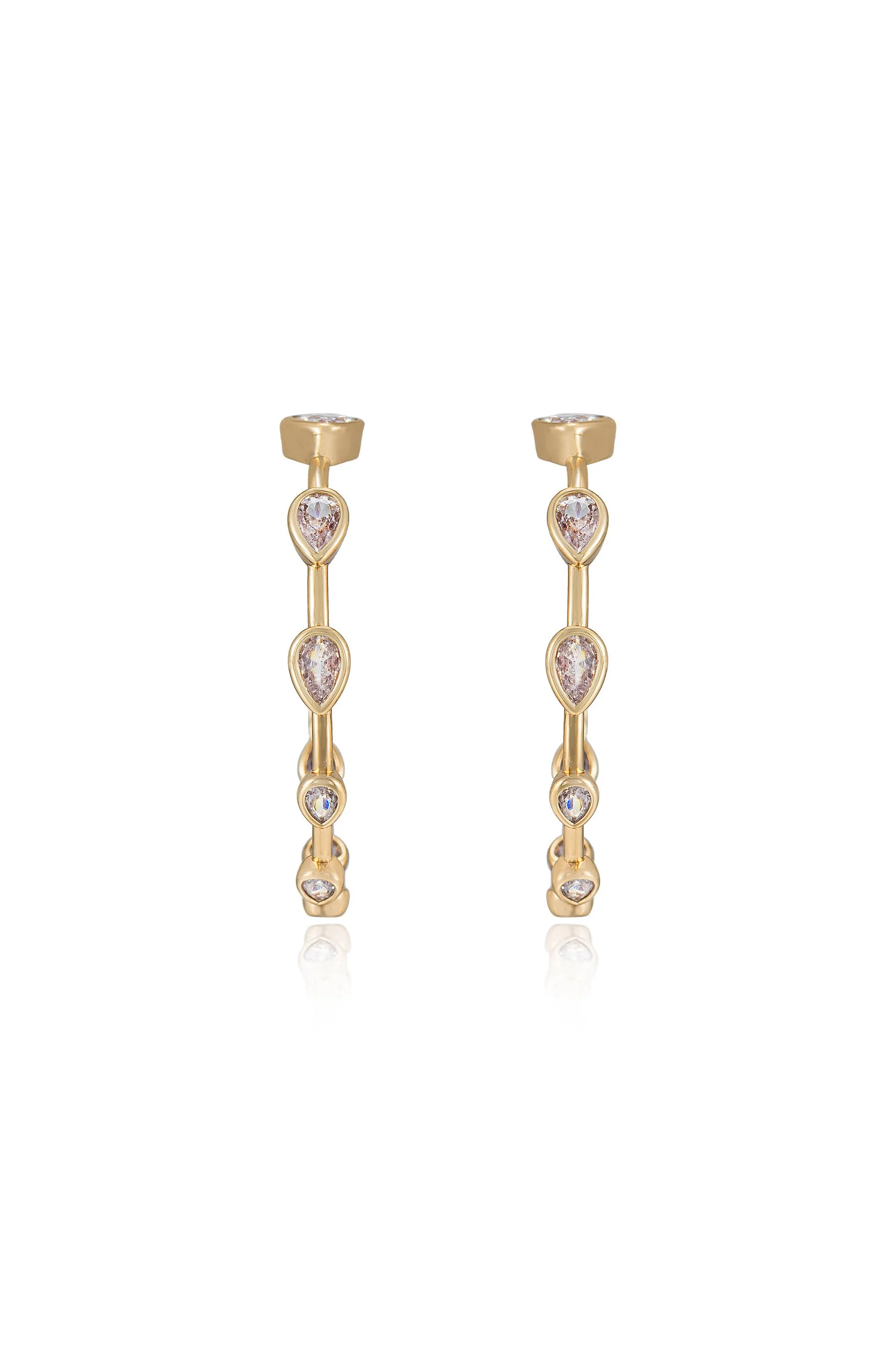 Beauty Bezel Crystal Hoop Earrings