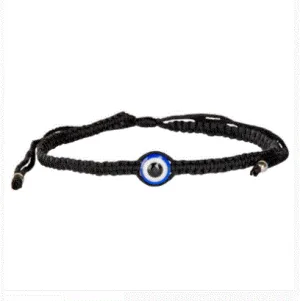 Benjamin - The Evil Eye Black Cotton Adjustable Bracelet
