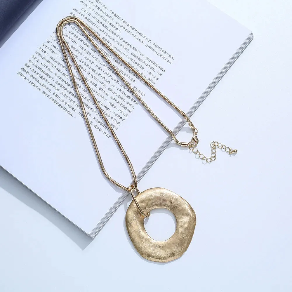 Big Chain Necklace Jewelry Geometric Statement Suspension Handmade Pendant