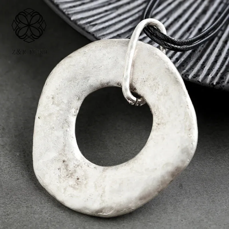 Big Chain Necklace Jewelry Geometric Statement Suspension Handmade Pendant